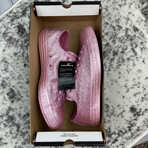 NIB Converse All Star pink glitter sneakers - Picture 7 of 7